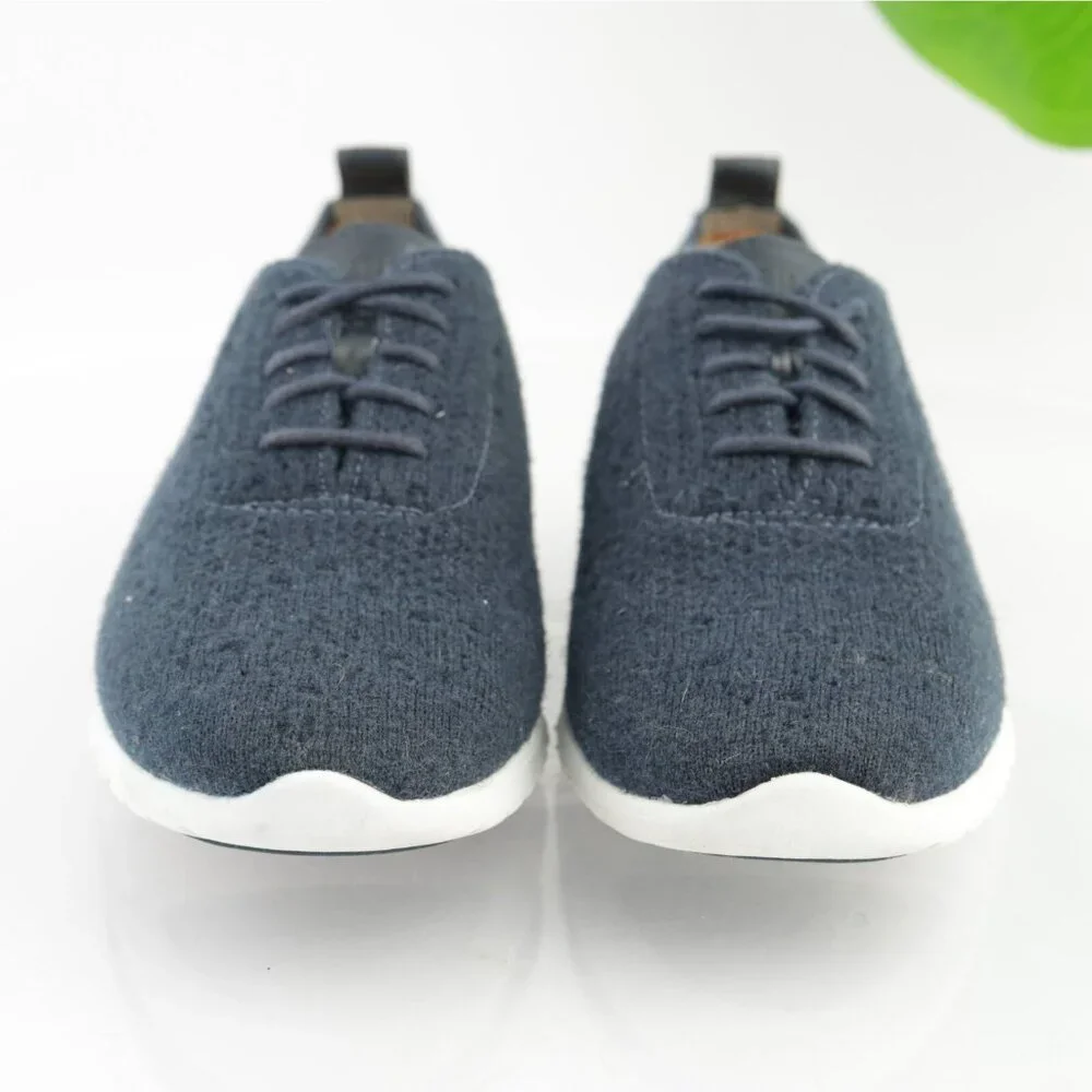 Cole Haan‎ Womens Zerogrand Oxford Sneakers Size 8 Navy Blue Knit Wingtip Shoes